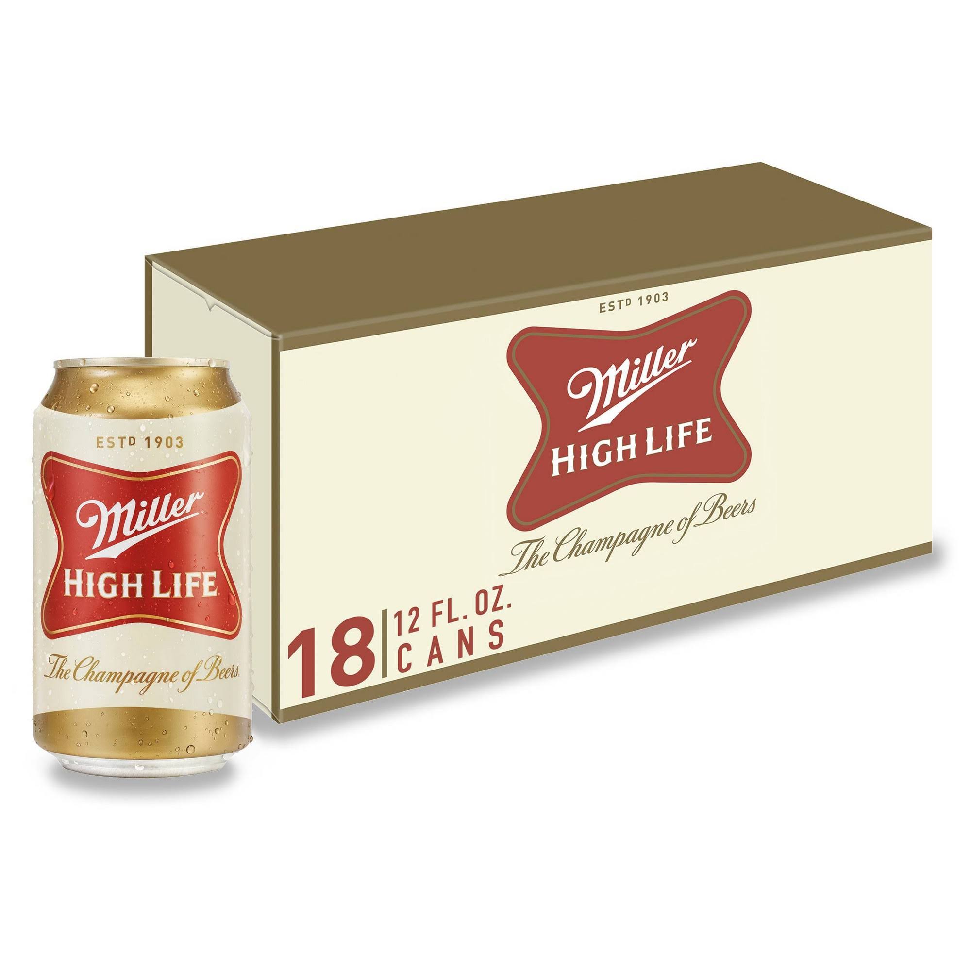 Miller High Life Beer - 18x12 Oz