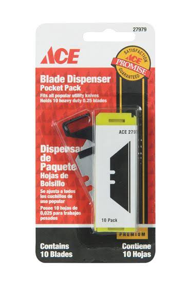 Ace Pocket Pack Utility Knife Pocket Pack Blade Dispenser 10 PK