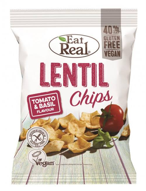 Eat Real Lentil Chips - Tomato and Basil Flavour, 113g