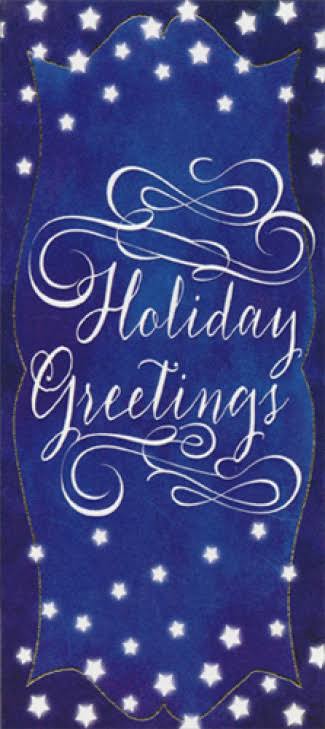 Designer Greetings White Script On Dark Blue 8 Christmas Money & Gift Card Holders | Party Decorations & Supplies