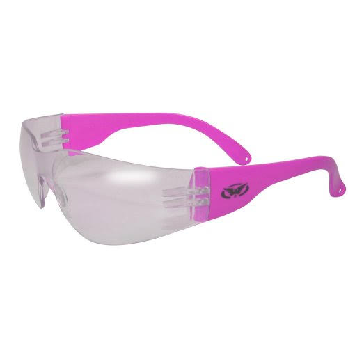 Global Vision Eyewear Rider Safety Glasses - Neon Pink, Clear Lens
