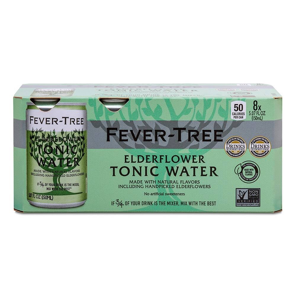 Fever-Tree Tonic Water, Elderflower - 8 pack, 5.07 fl oz cans
