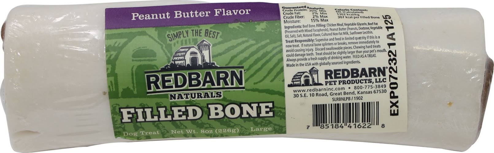 Redbarn Naturals Peanut Butter Filled Bone Dog Treats - 8oz