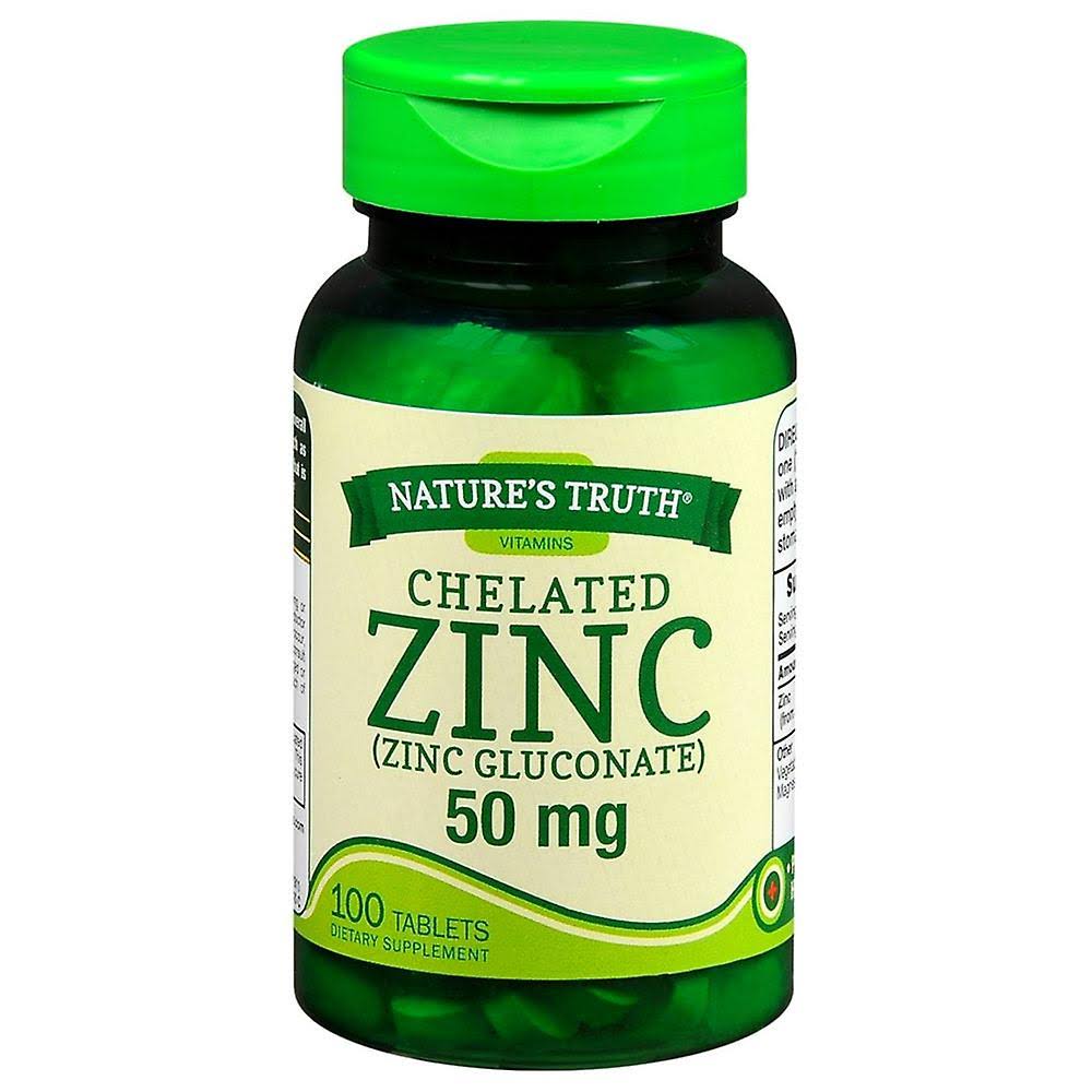 Nature's Truth Zinc Chelated Supplements - 50 mg, 100ct