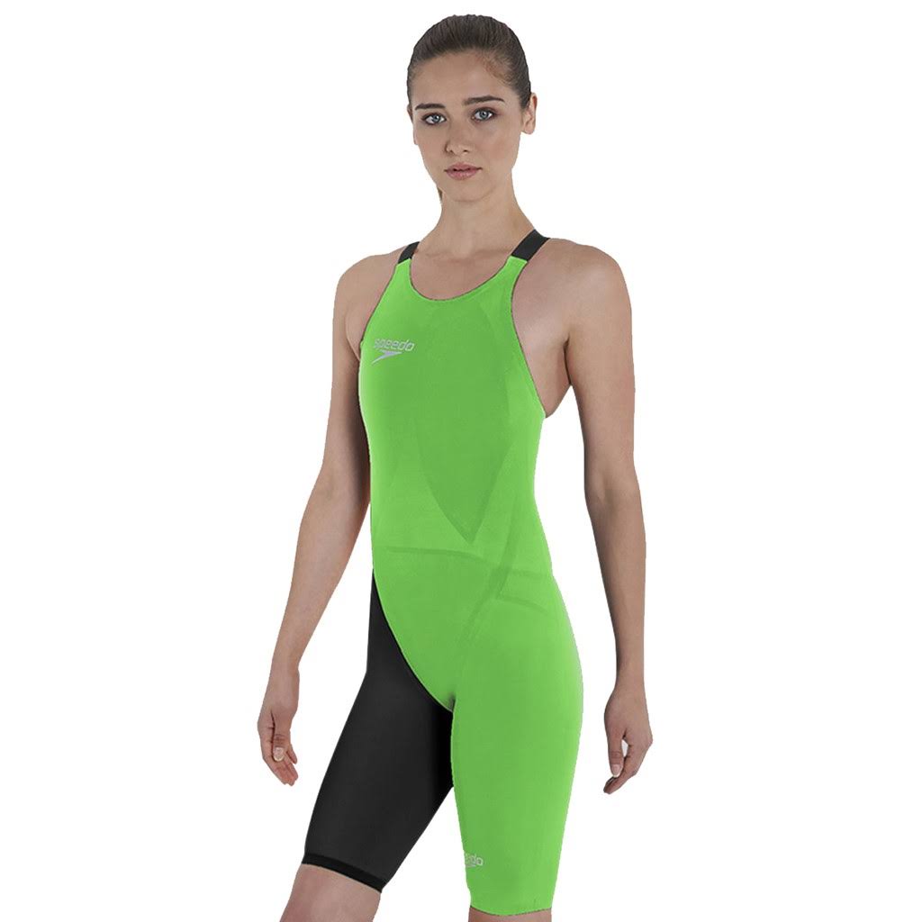 Speedo Women's Fastskin LZR Pure Valor Open Back Kneeskin Tech Suit Swimsuit - Black | Nylon/Lycra - Swimoutlet.com