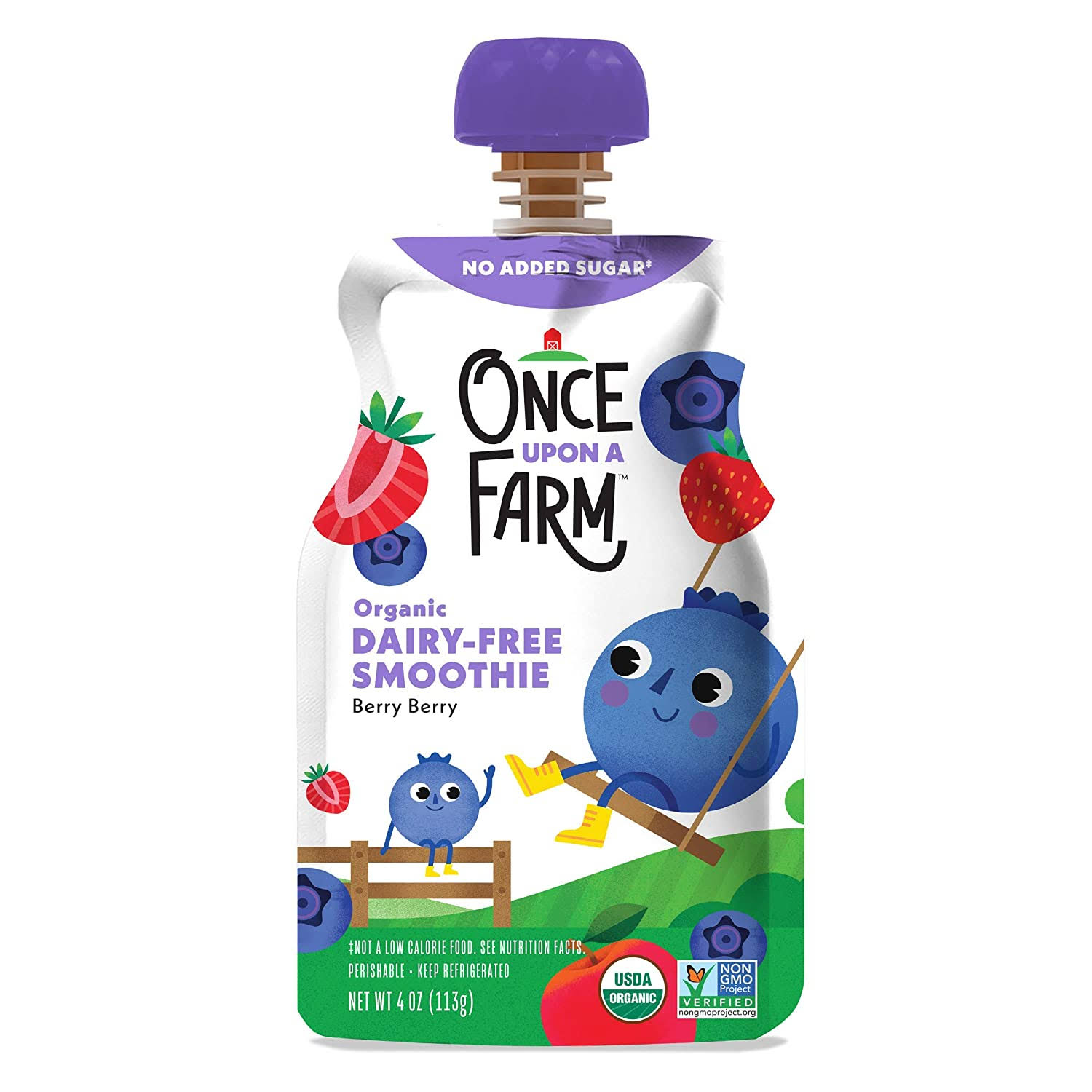 Once Upon A Farm Smoothie, Dairy-Free, Organic, Berry Berry - 4 oz