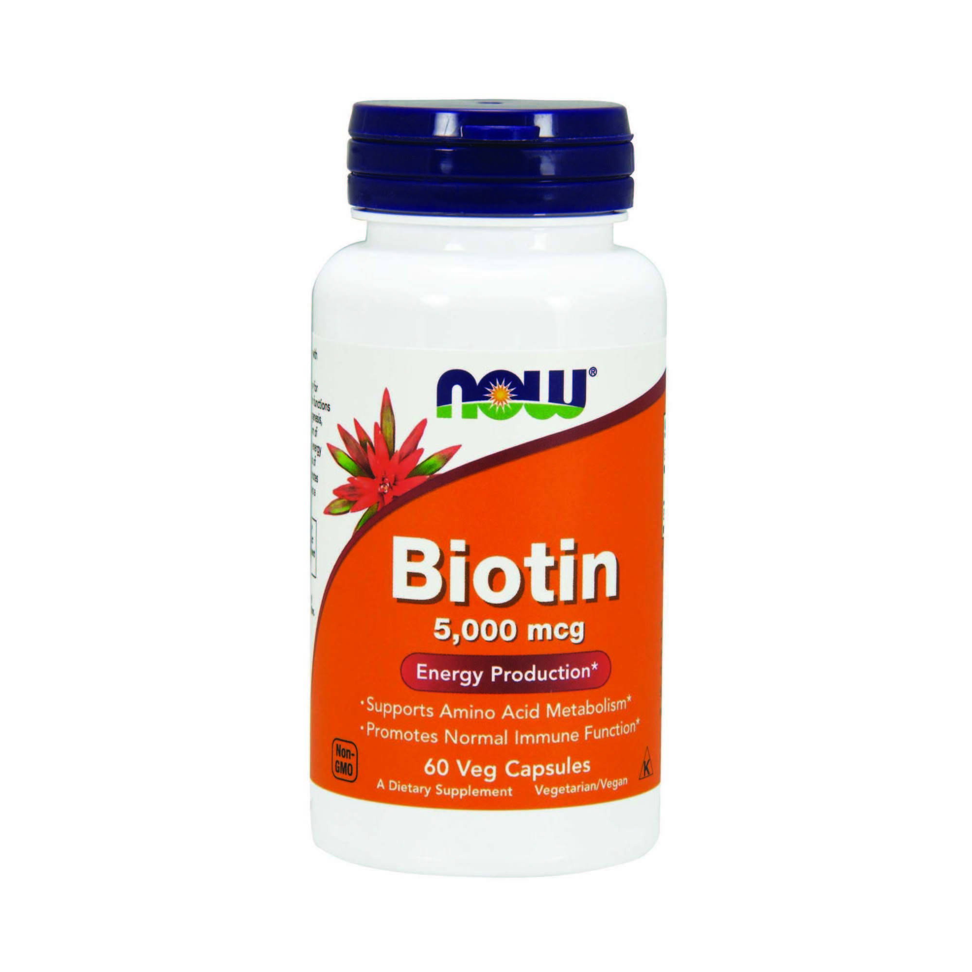 Now Foods Biotin Dietary Supplement, 5000 mcg, Vegetable Capsules - 60 count