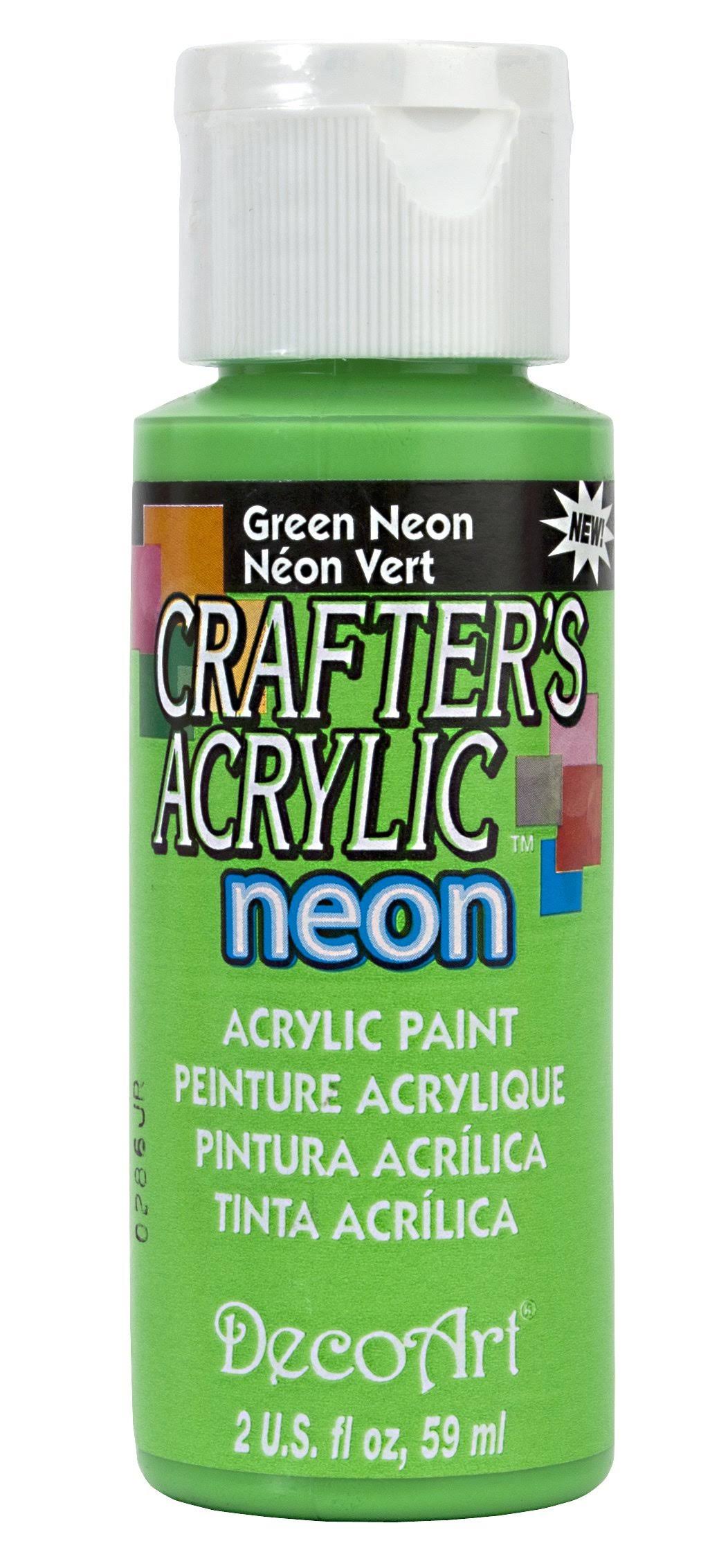 Crafter's Acrylic All Purpose Paint - Green Neon, 2oz