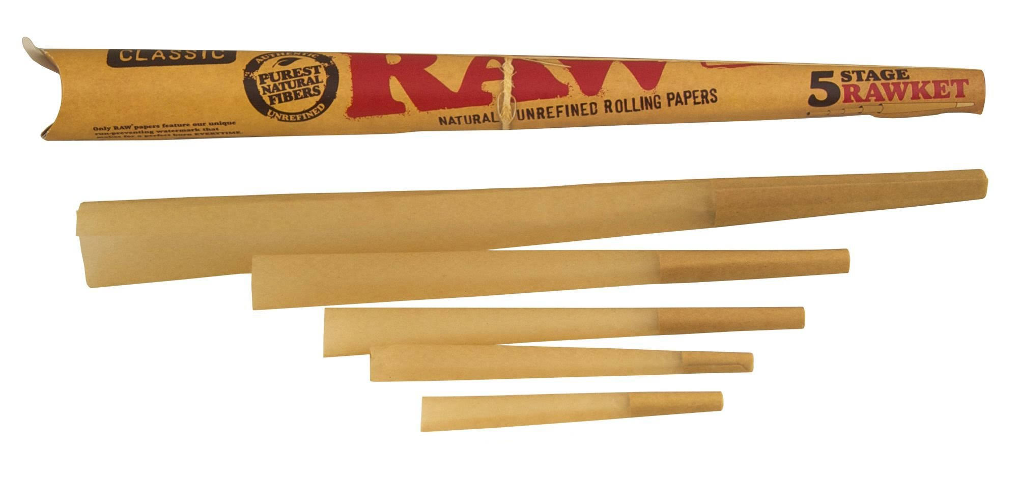 RAW Classic Natural Unrefined Pre-Rolled Cones, Variety Pack (5 Stage Rawket)