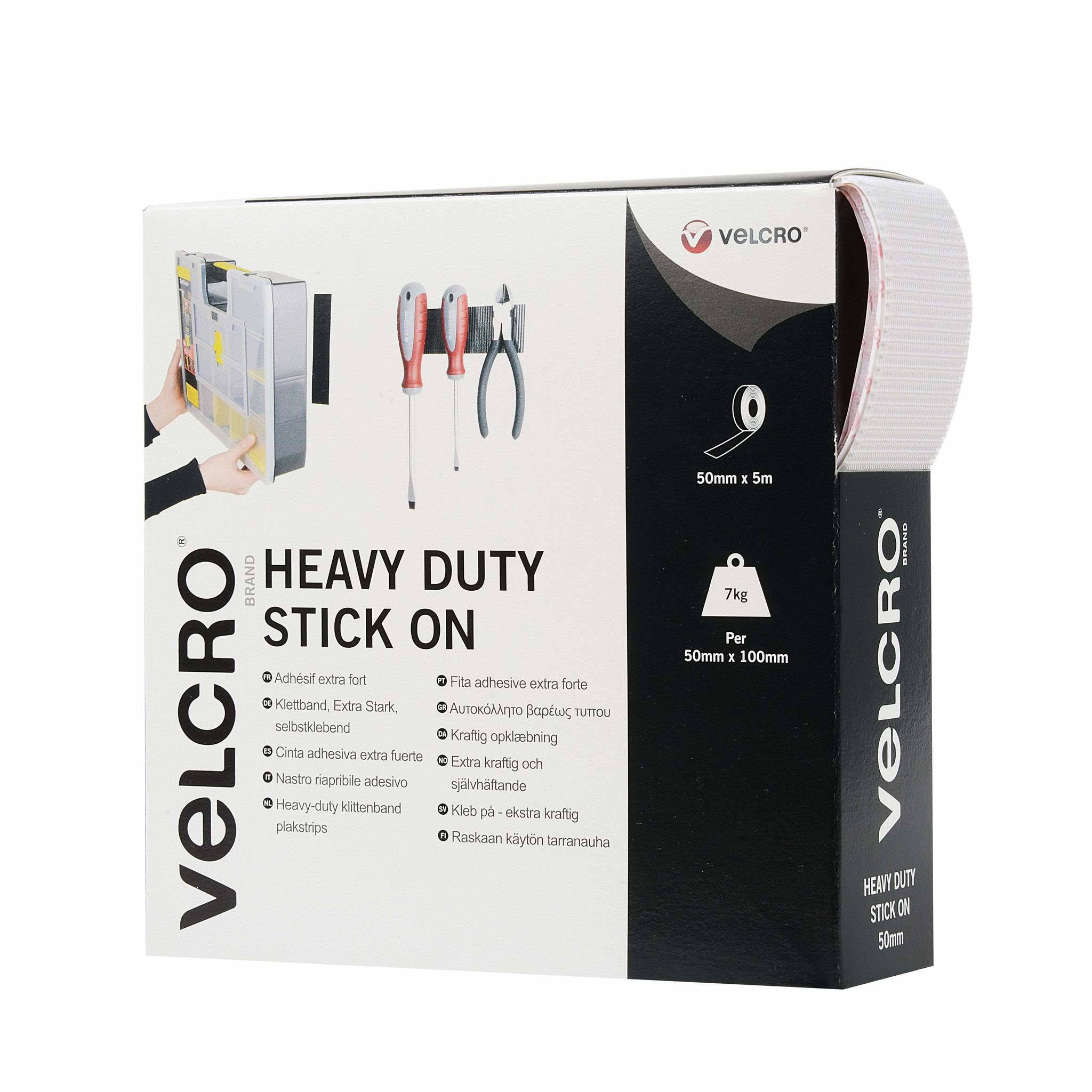 Velcro 60244 Heavy Duty Stick-On Tape - White