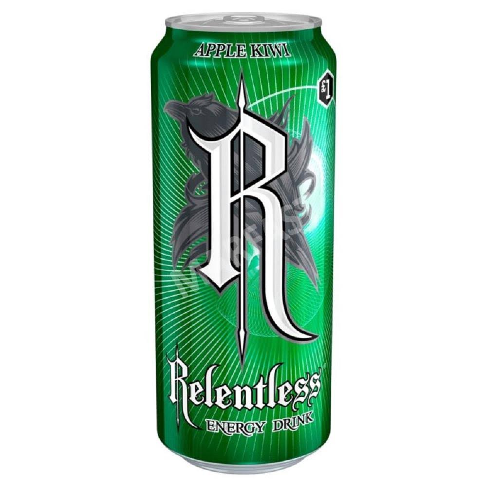 Relentless Energy Drink - Apple And Kiwi, 500ml