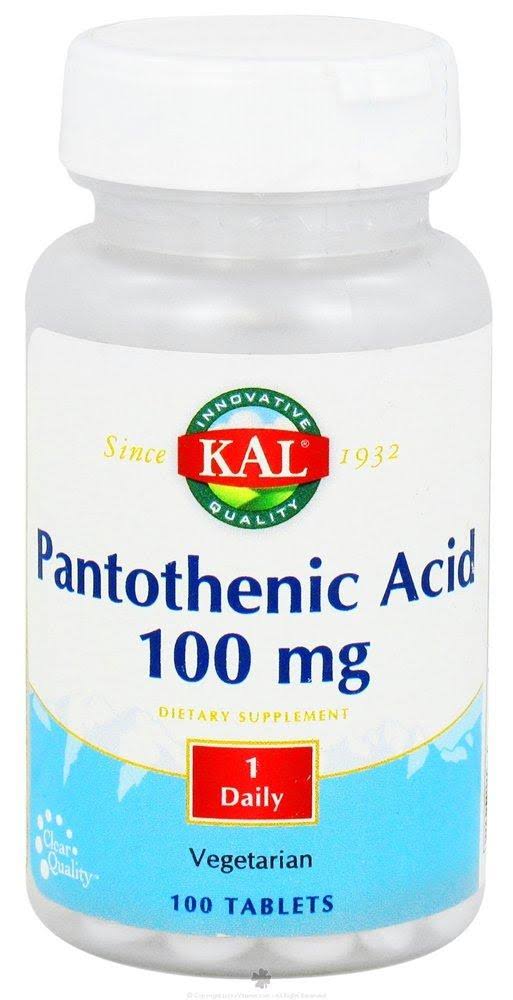 Kal Pantothenic Acid Dietary Supplement - 100mg, 100 Tablets