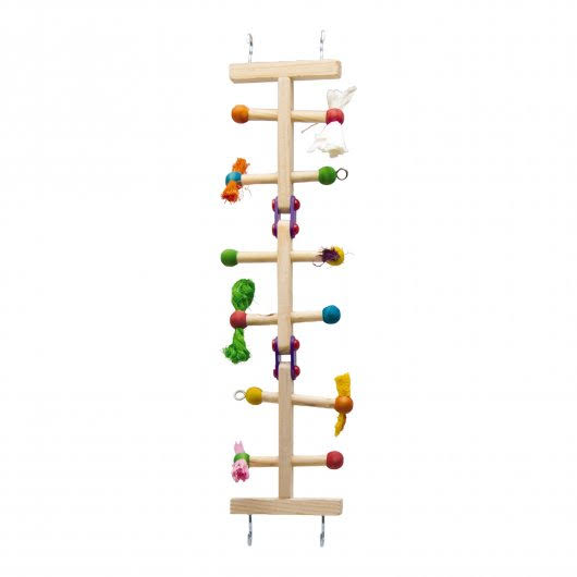 Super Pet Challenge Ladder Bird Toy - Medium, Metal Hanging Hooks, Solid Woods