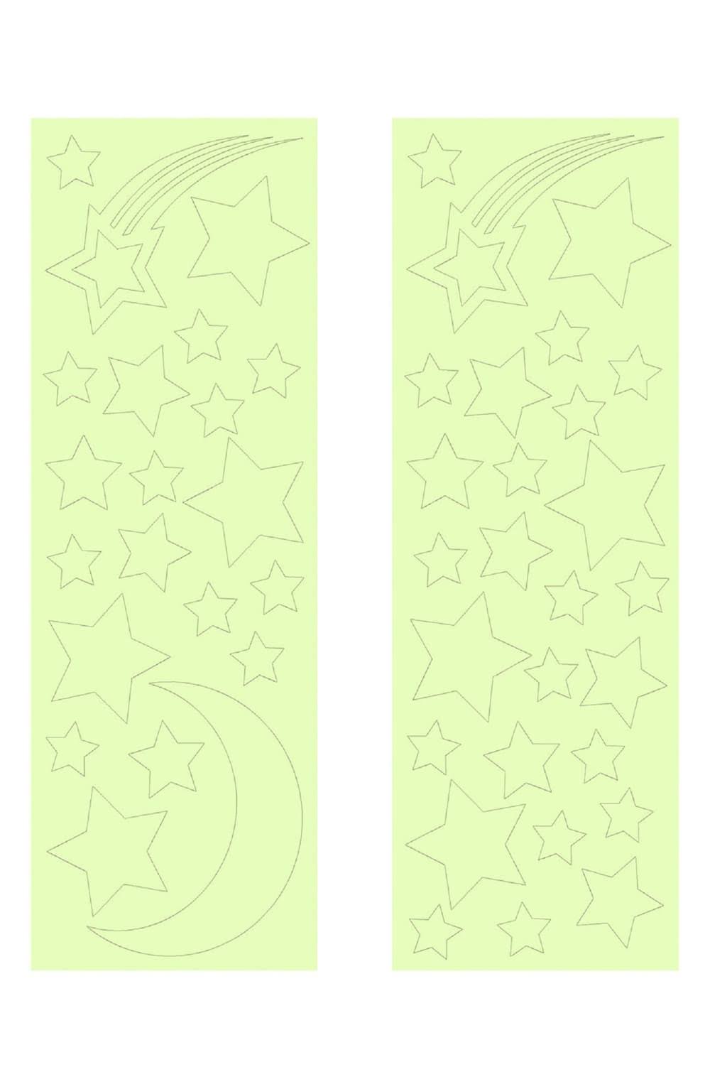 Gloplay Starry Night Glow In The Dark Wall Stickers, Size One Size - Green