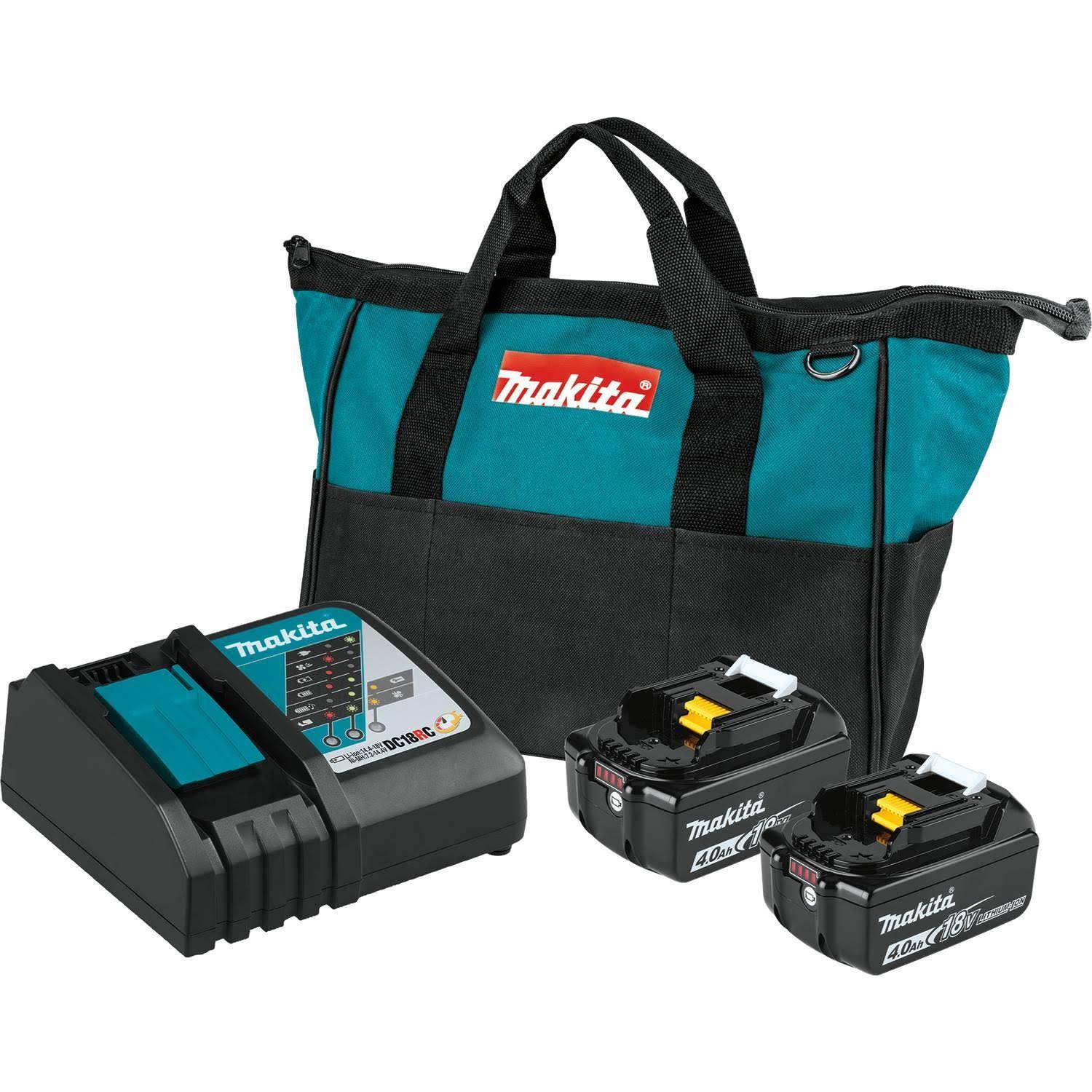 Makita 18V LXT Lithium-Ion Battery and Rapid Optimum Charger Starter Pack, BL1840BDC2