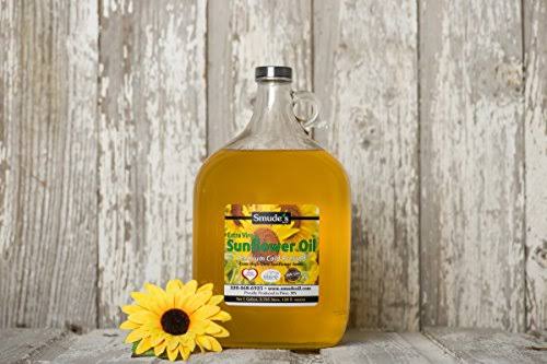 Smude Sunflower Oil 1 Gallon Glass [Cold Pressed, All Natural, NonGMO