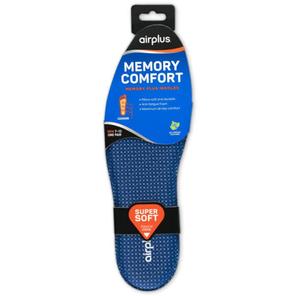 Airplus Men's Memory Plus Shoe Insoles - With Foam, 7 to 13 US