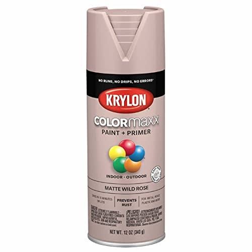 Krylon K05601007 COLORmaxx Spray Paint and Primer for Indoor/Outdoor Use, Matte Wild Rose