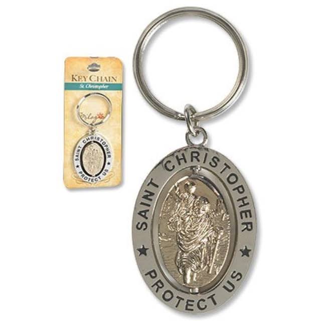 CB Traveling Saint Christopher Revolving Key Ring Chain