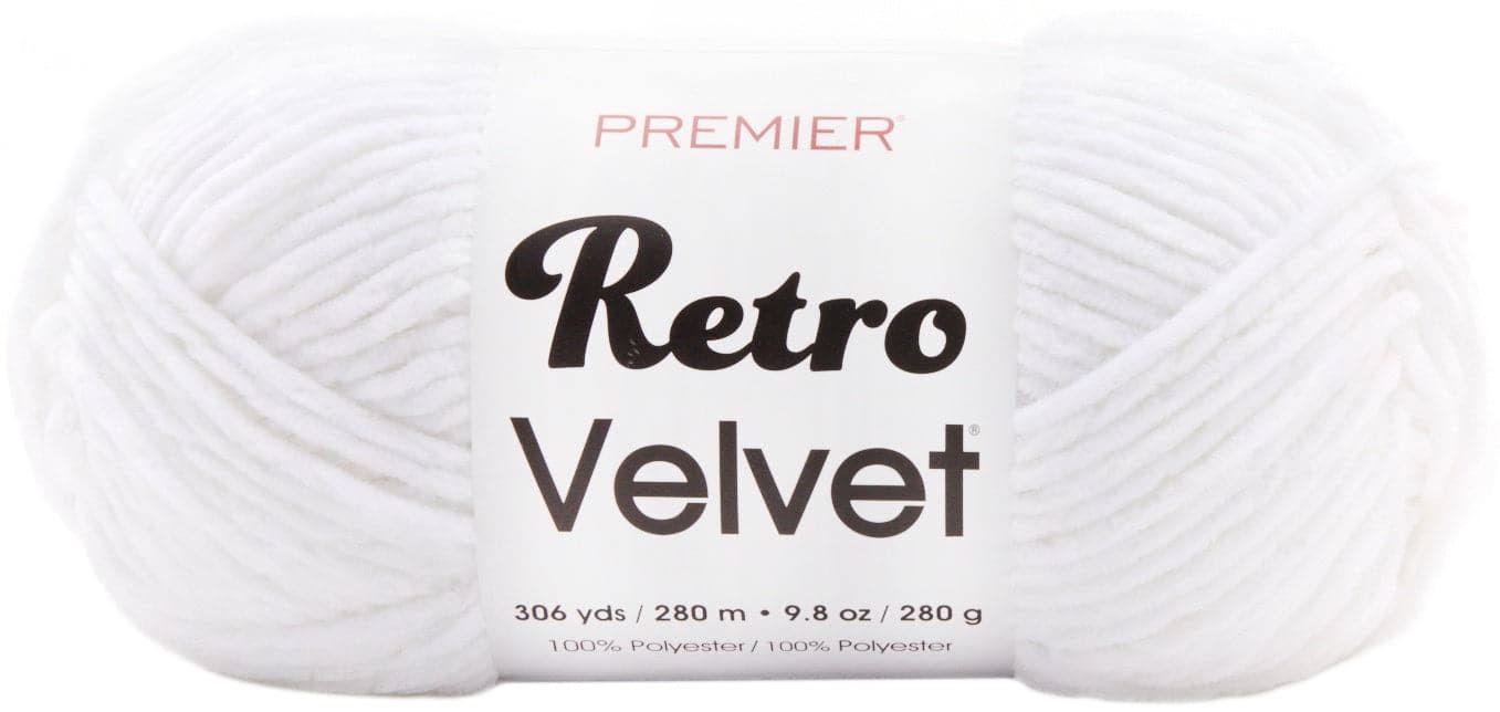 Premier Yarns Retro Velvet Yarn-White -1088-13