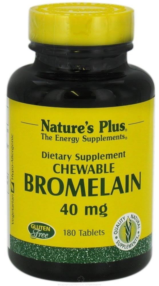 Nature's Plus Chewable Bromelain Supplement - 40 mg, 180 Tablets