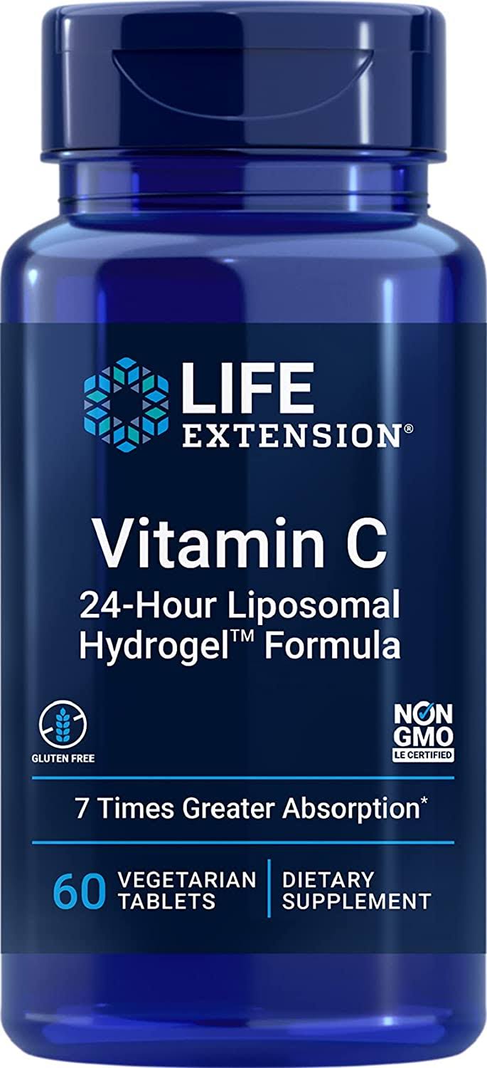 Life Extension Vitamin C 24 Hour Liposomal Hydrogel Formula - 60 Vegetarian Tablets