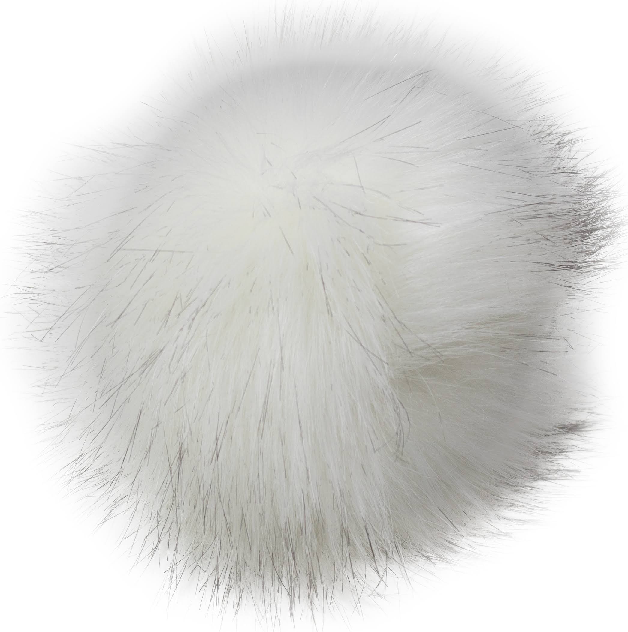 Faux Fur Pom With Loop White/Black
