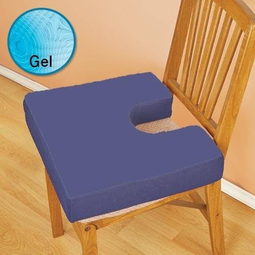Rose Health Care Bariatric Coccyx Gel Seat Cushion - with Fleece Top, Blue, 16" x 20" x 3.5"