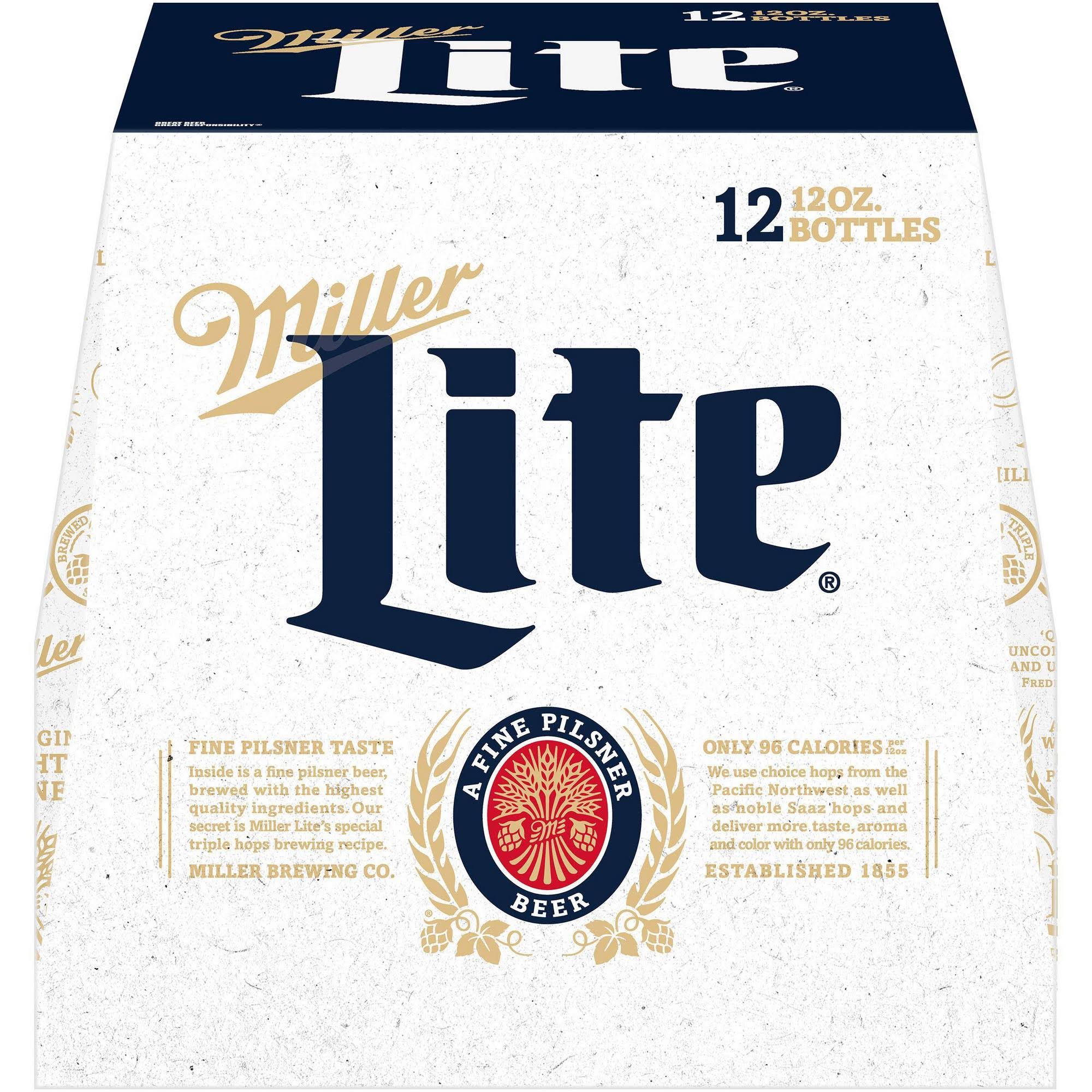 Miller Lite Beer - 12 oz, 12 pk