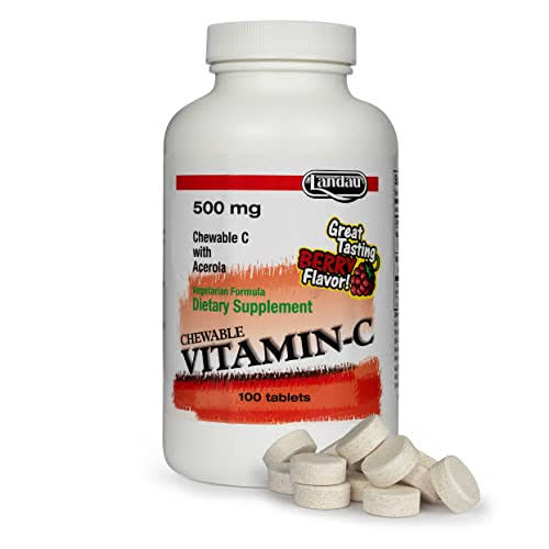 Landau Chewable Vitamin C Tablets - Berry, 100 Count, 500mg