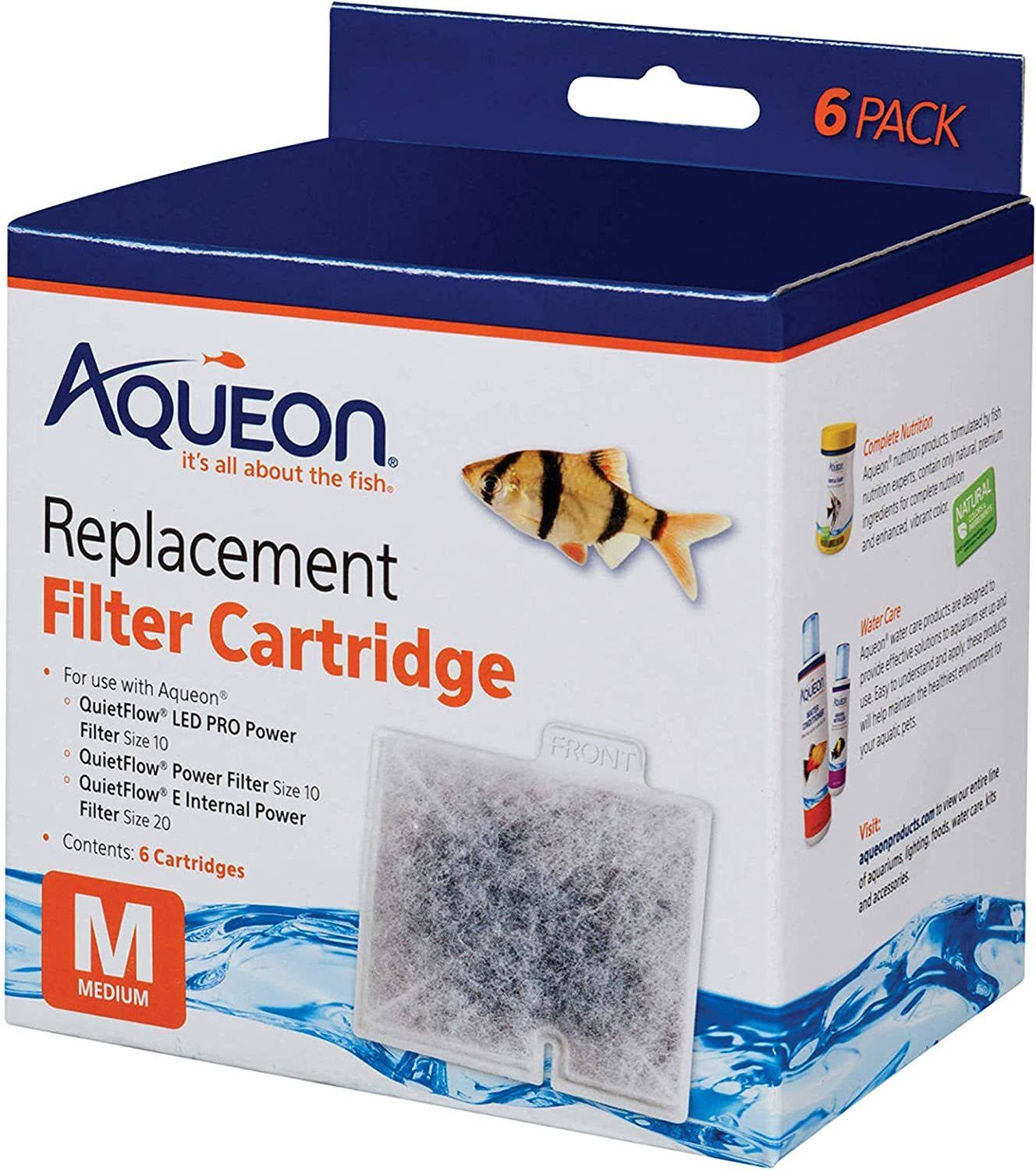Aqueon Medium Replacement Filter Cartridge - 6 Pack
