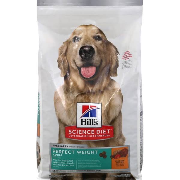 Hill's Science Diet Perfect Weight Adult Premium Natural Dog Food - Chicken Recipe, 15lbs