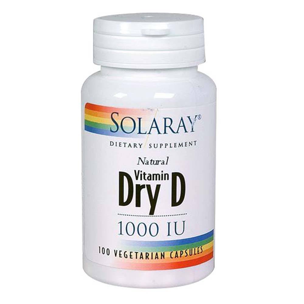 Solaray Dry Vitamin D - 1000 IU, 60 Vegetarian Capsules