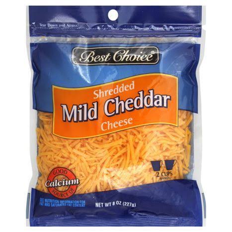 Best Choice Shredded Cheese, Mild Cheddar - 8 oz