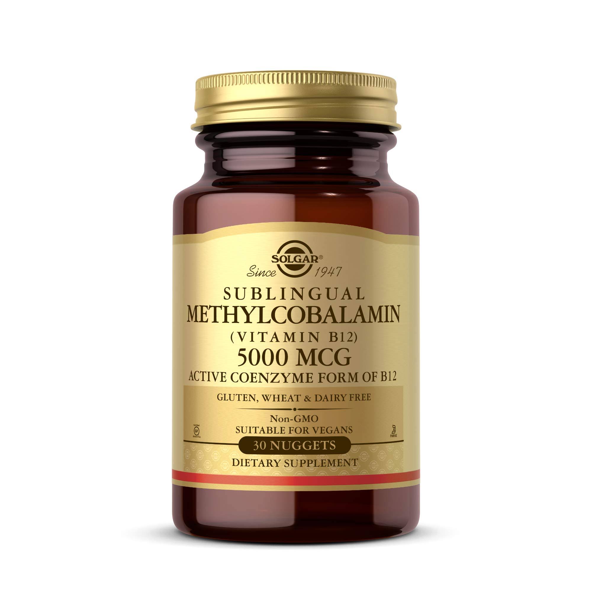 Solgar Methylcobalamin Vitamin B12 - 5000mcg, 30 Nuggets