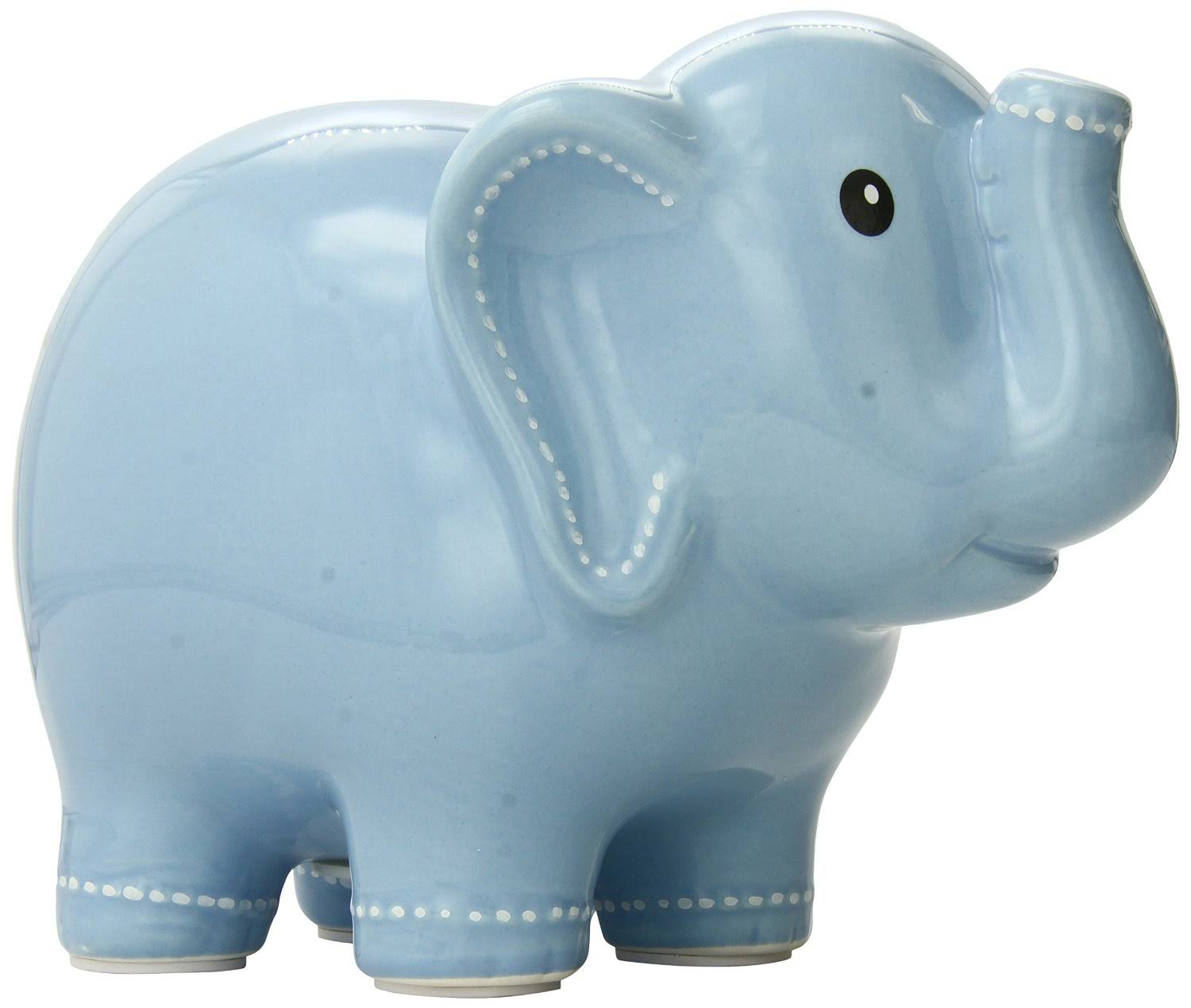 Child to Cherish Ceramic Stitched Elephant Piggy Bank - Blue