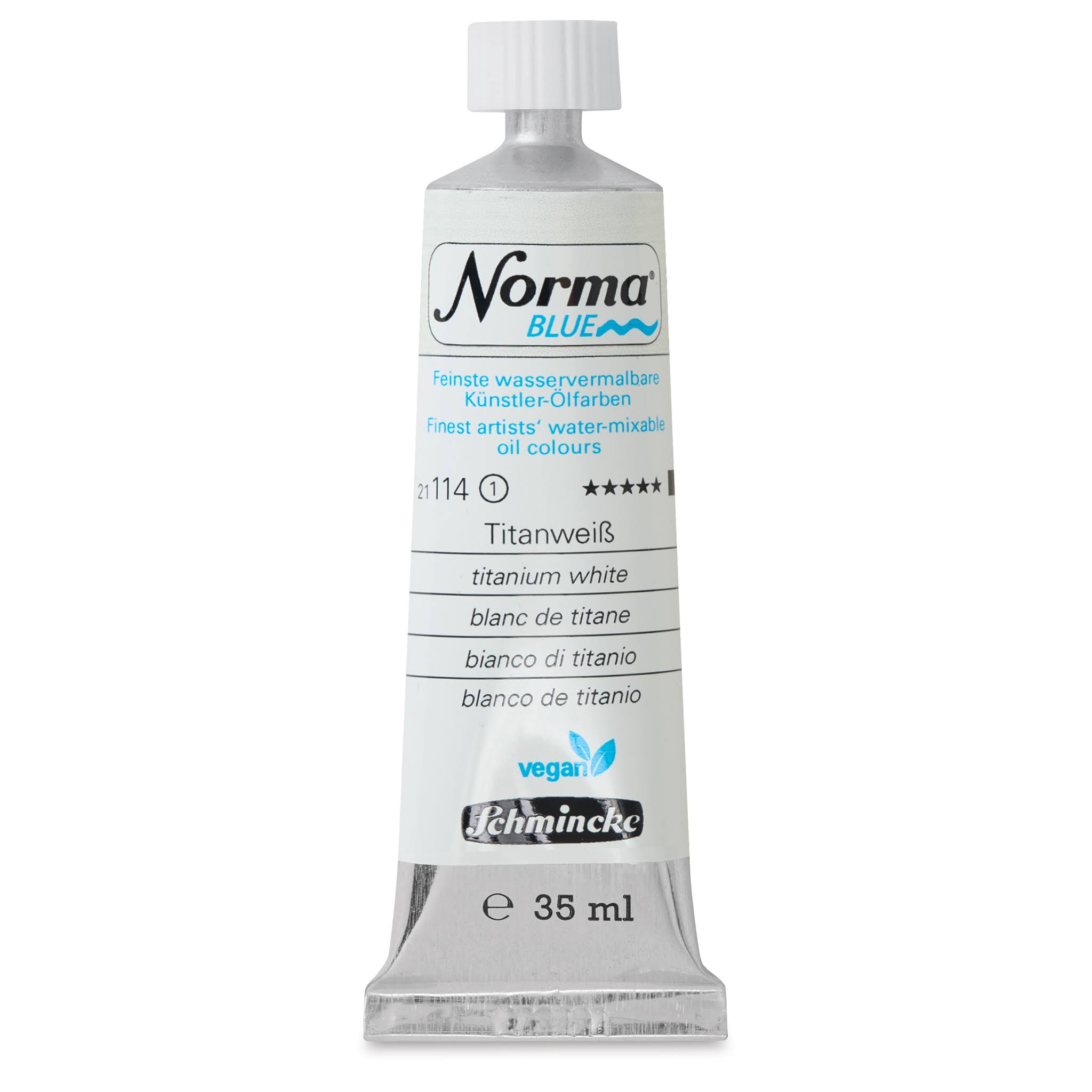 Schmincke : Norma Blue : Water Mixable Oil : 35ml : Titanium White