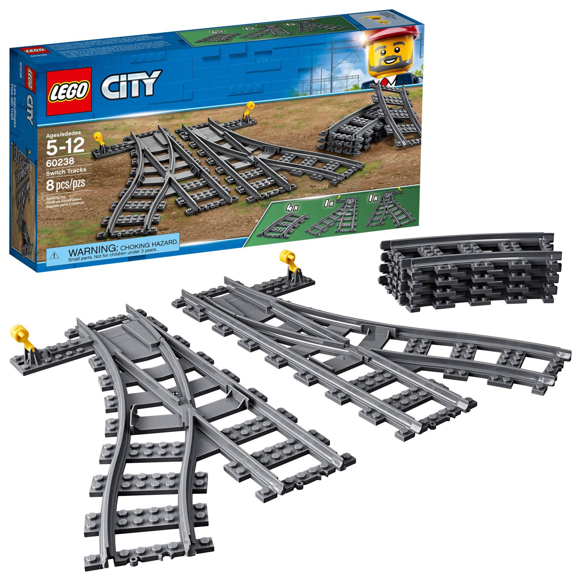 Lego City Trains Switch Tracks Building Kit - 8pcs