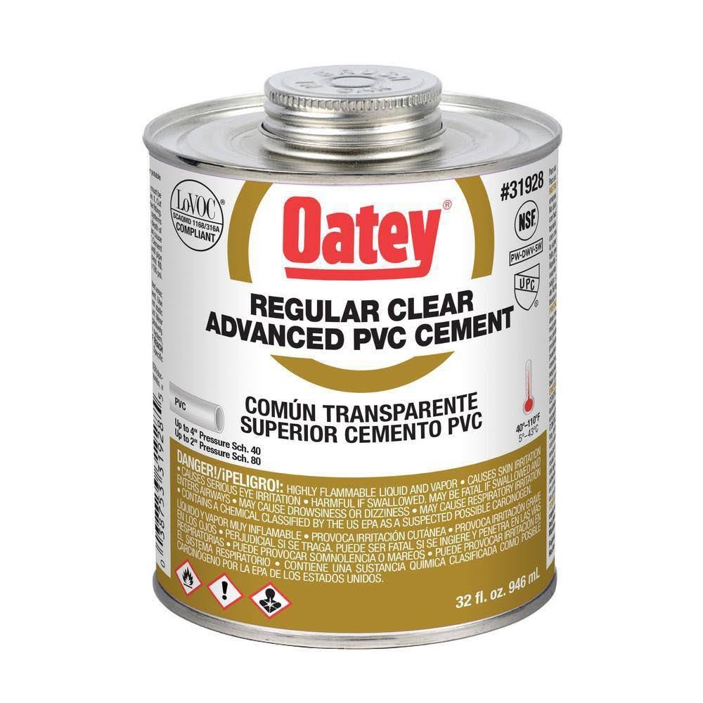 Oatey 31928 32 oz PVC Cement Regular Clear Advanced