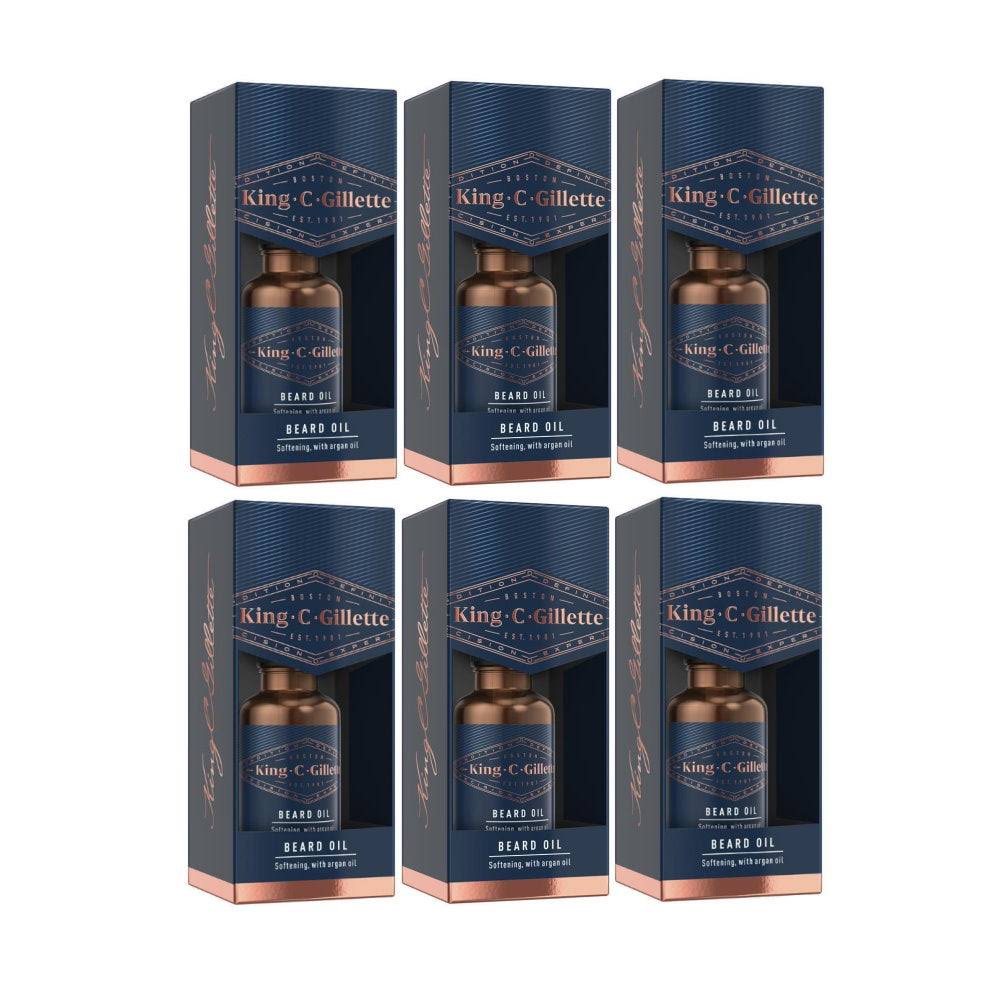 King C. Gillette Beard Oil With Argan Oil 30ml x 6 Pack