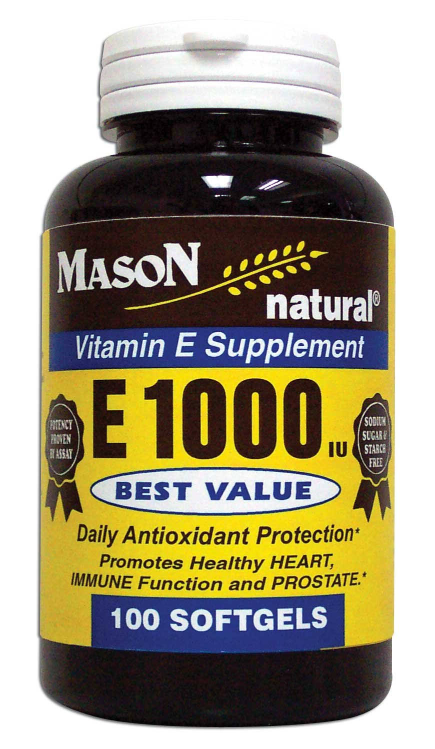 Mason Natural Vitamin E Supplement - 1000 Iu, 100 Softgels
