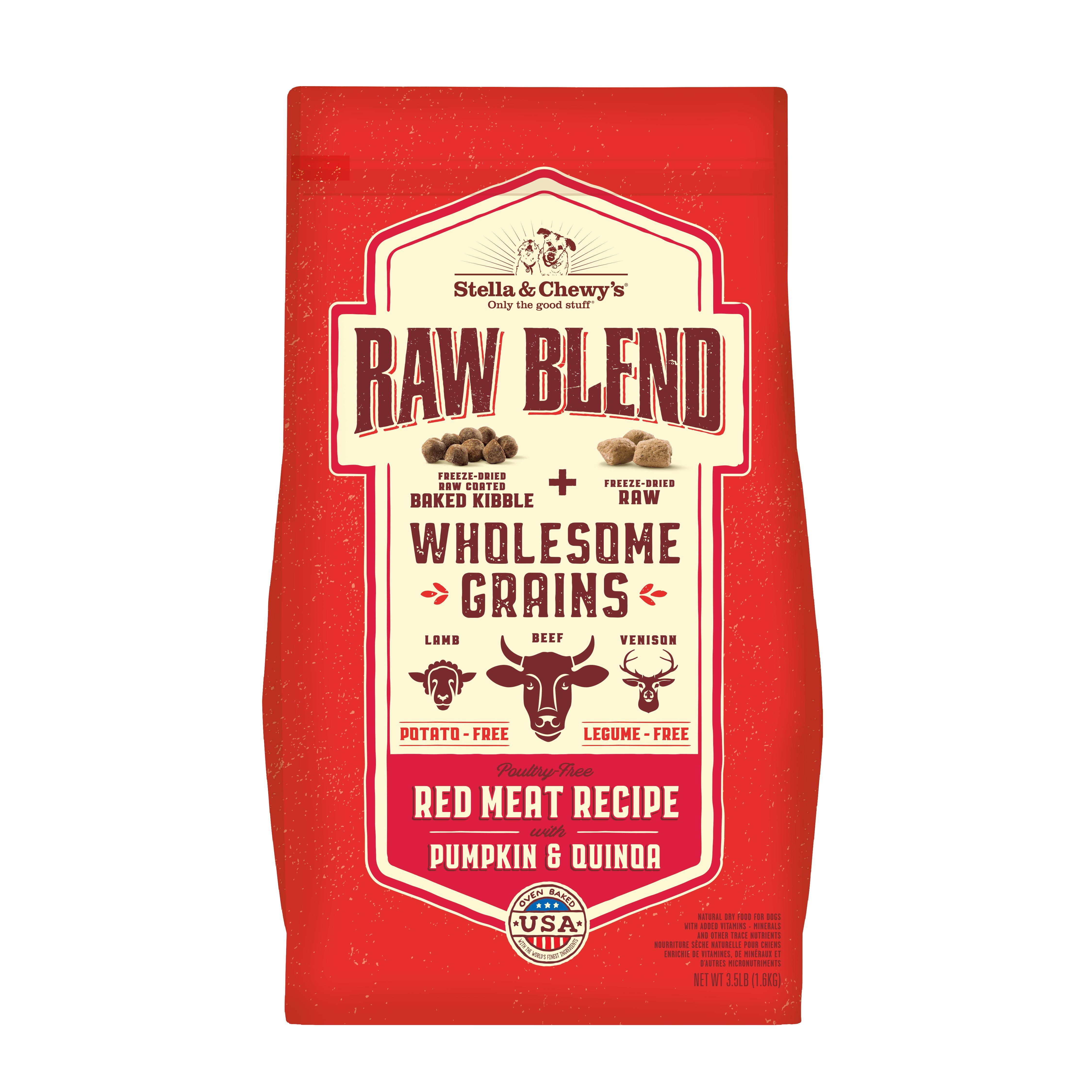 Stella & Chewy's Raw Blend Red Meat Recipe with Wholesome Grains Dog Kibble 3.5 lbs.