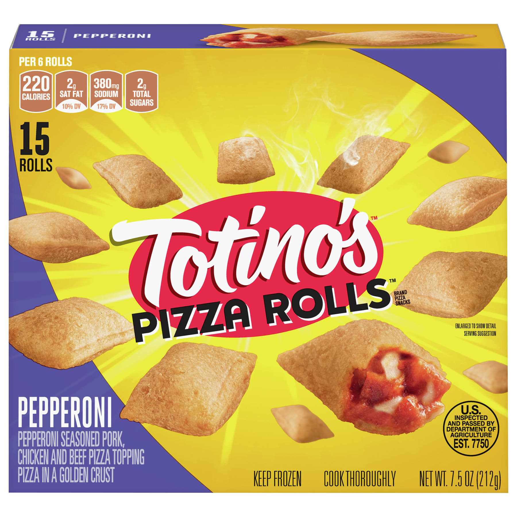 Totino's Pizza Rolls, Pepperoni - 15 rolls, 7.5 oz