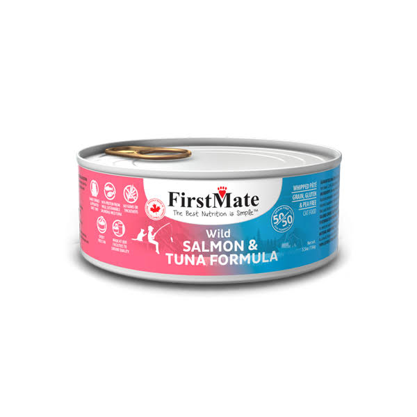 FirstMate 50/50 Salmon & Tuna Grain-Free Canned Cat Food, 5.5-oz