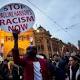 Rally to support anti-racism protester blocks Flinders Street 