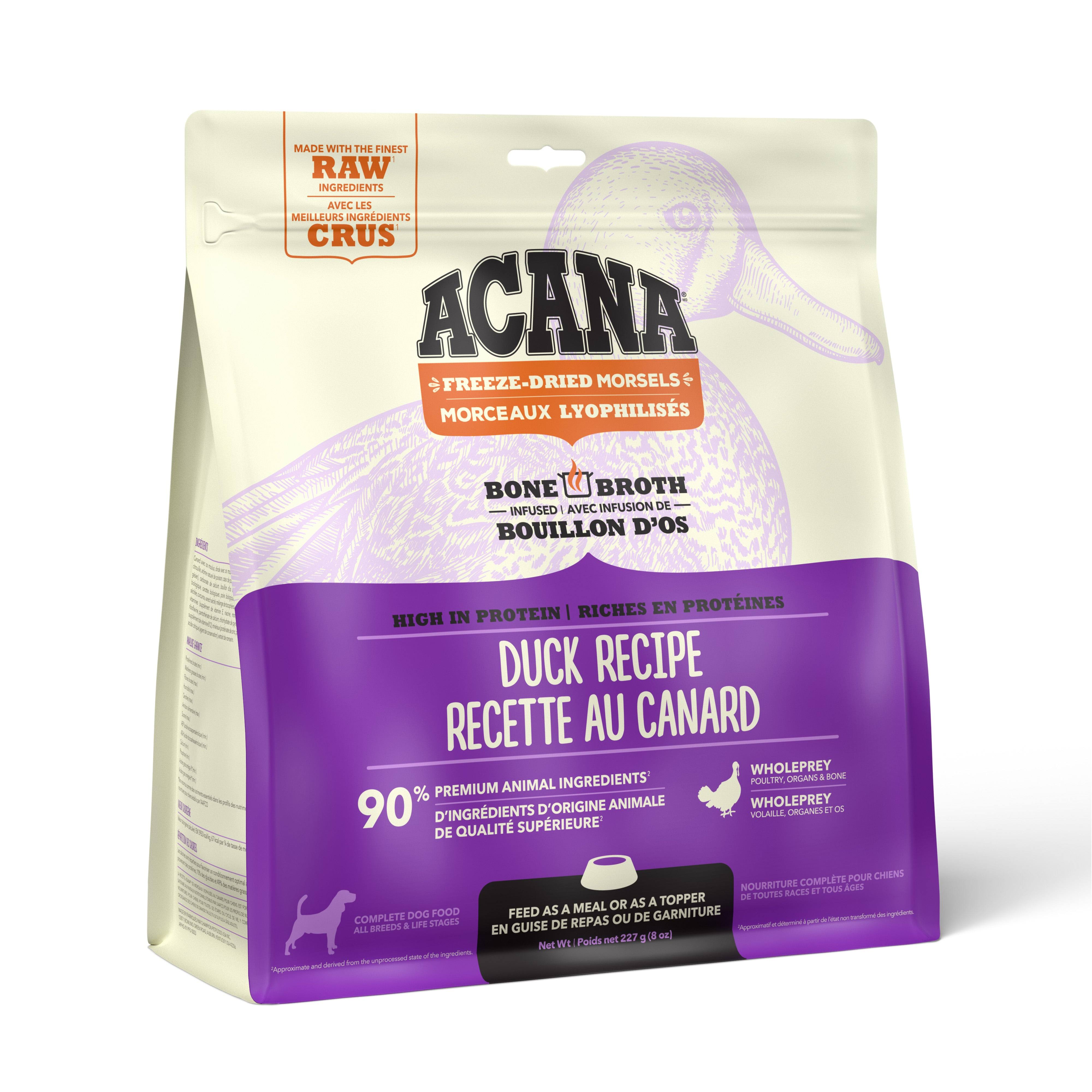 Acana Freeze-Dried Morsels Dog Food - Duck Recipe - 8 oz. Bag