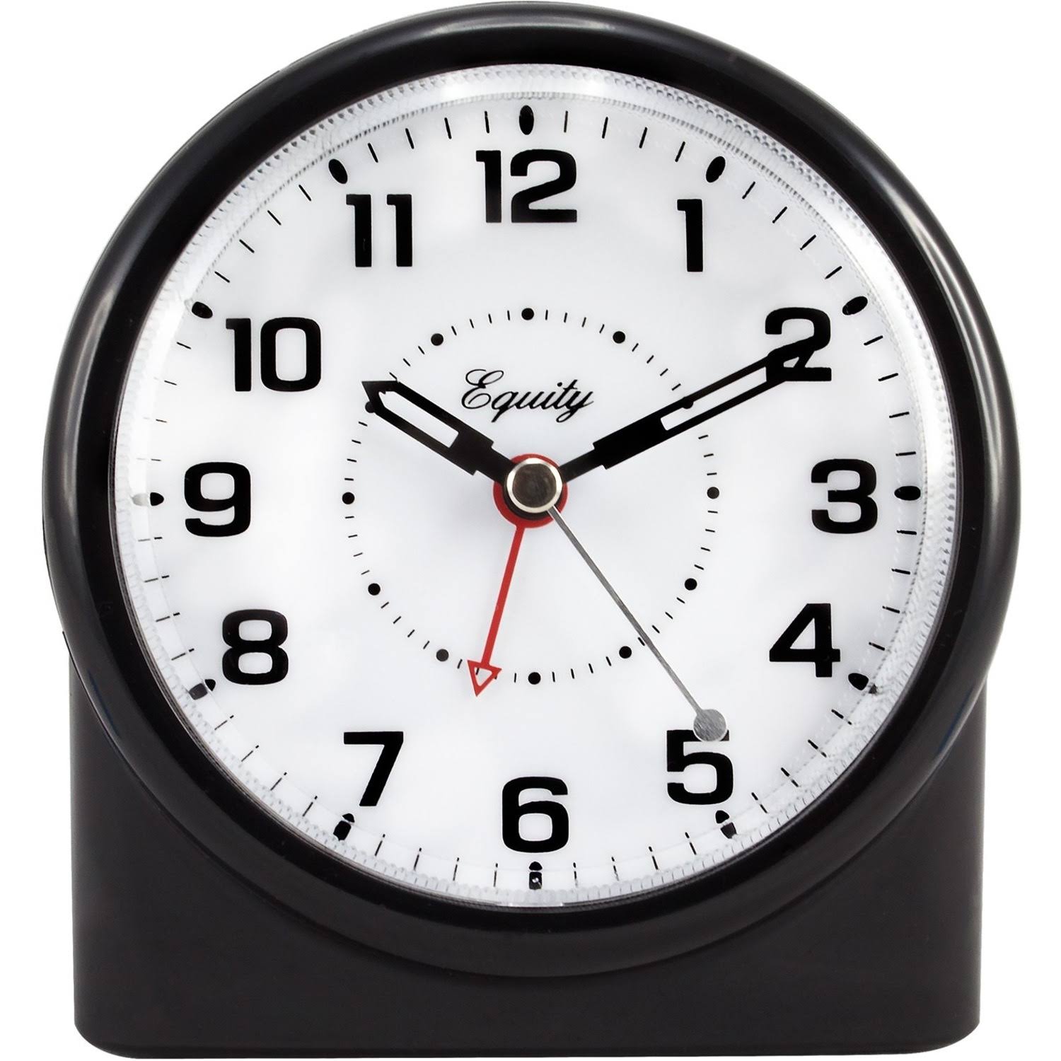 Equity by La Crosse Analog Alarm Table Clock - Large, 4.72", Black