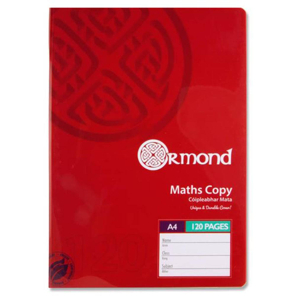 Premier Stationery Ormond A4 Durable Cover Maths Copy Book. 120 Pages