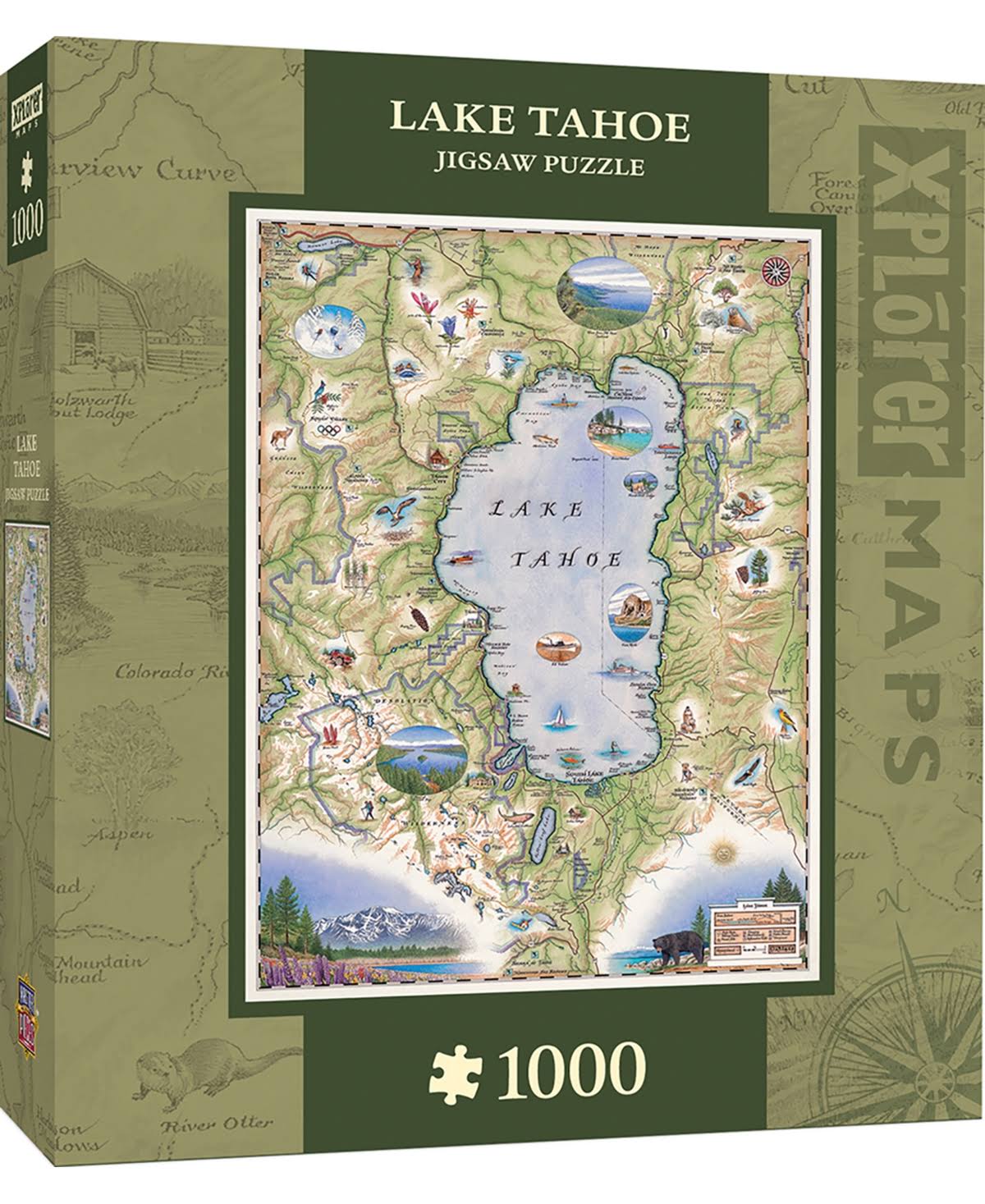 MasterPieces Lake Tahoe Map Jigsaw Puzzle - 1000pc