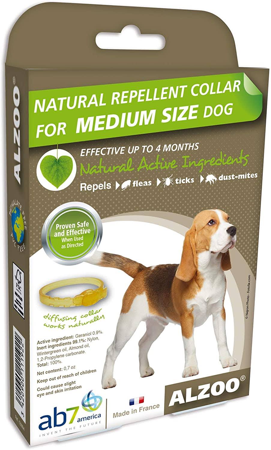Alzoo Natural Repellent Flea & Tick Collar for Dogs